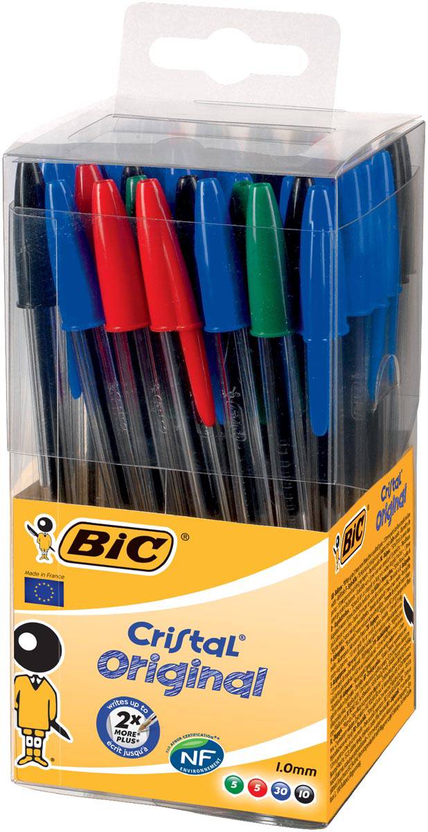 Stylos-bille BIC Cristal Original - Pointe Moyenne (1.0mm) - Couleurs Assorties