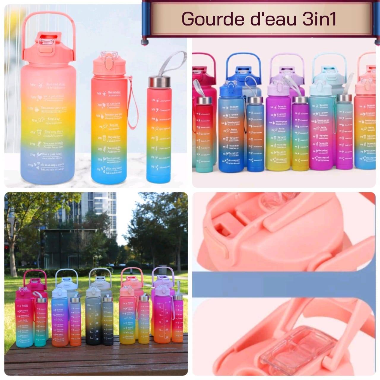 Gourde d'eau 3in 1 