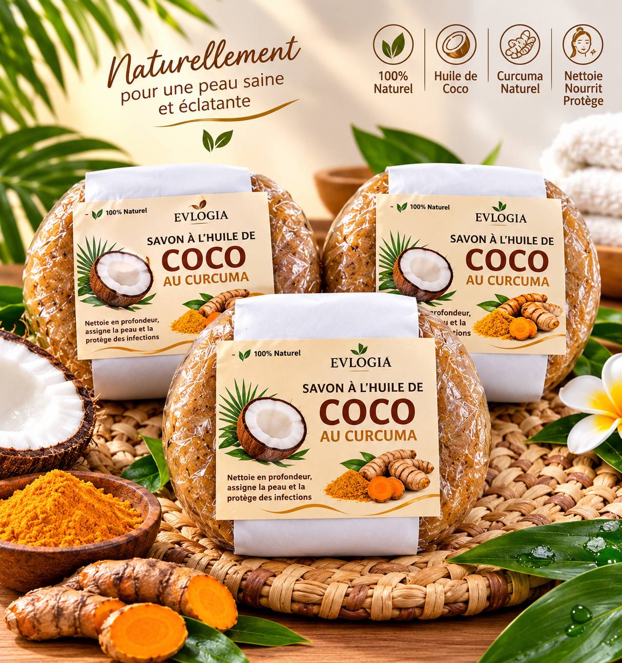 Savon gommage au curcuma
