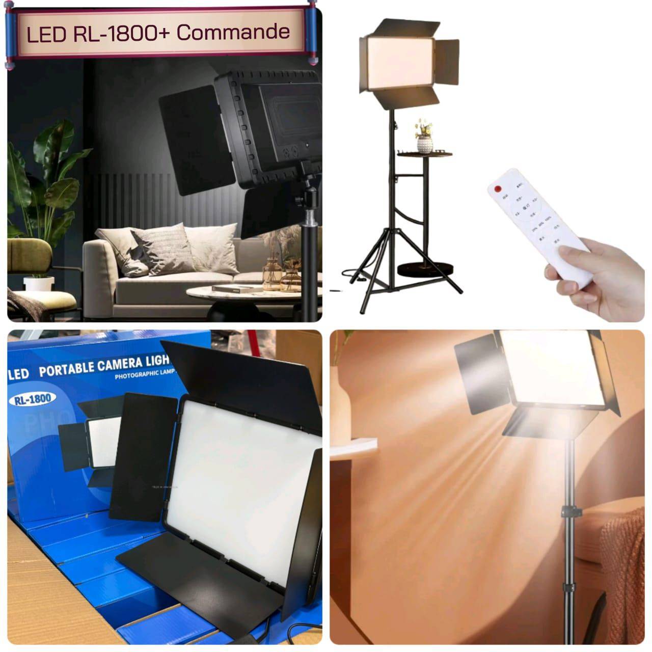 💡 Panneau LED Studio Pro RL-1800 avec Trépied & Télécommande