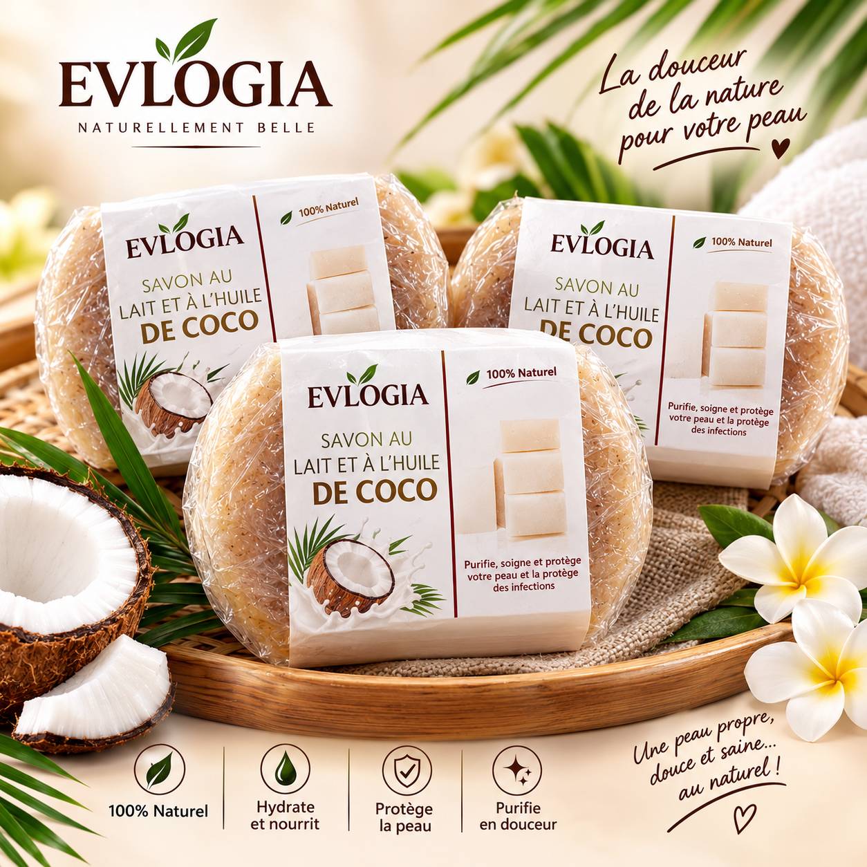 Savon au lait a huile de coco