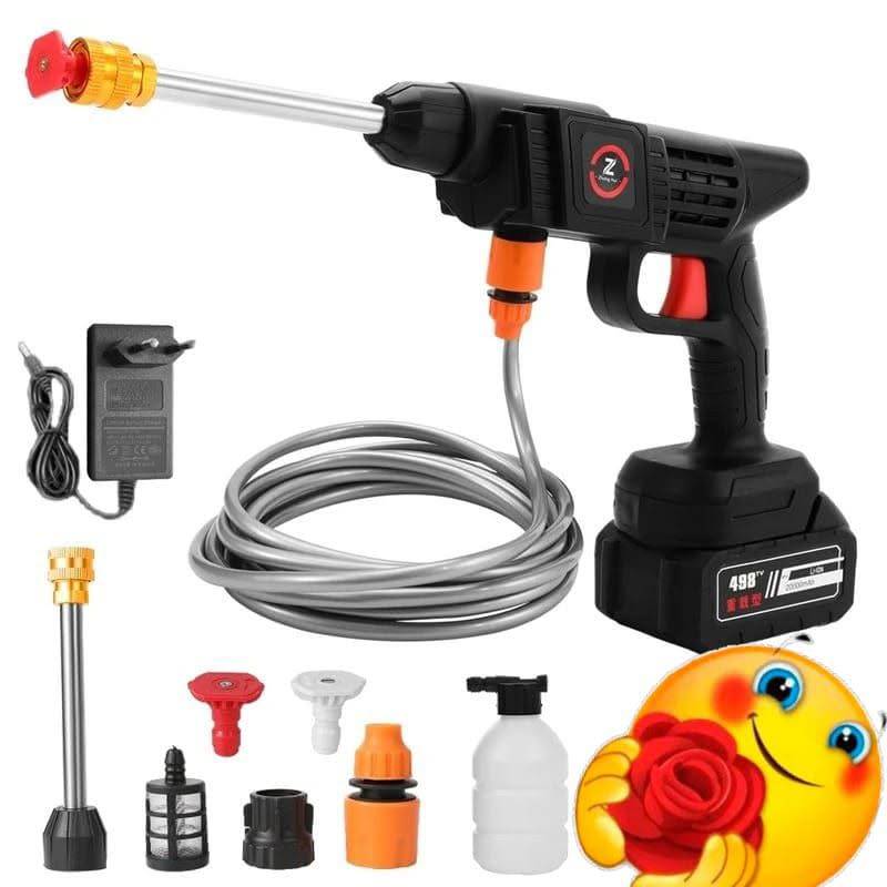 🔫 Pistolet Nettoyeur Haute Pression Sans Fil – Kit Complet avec 2 Batterie